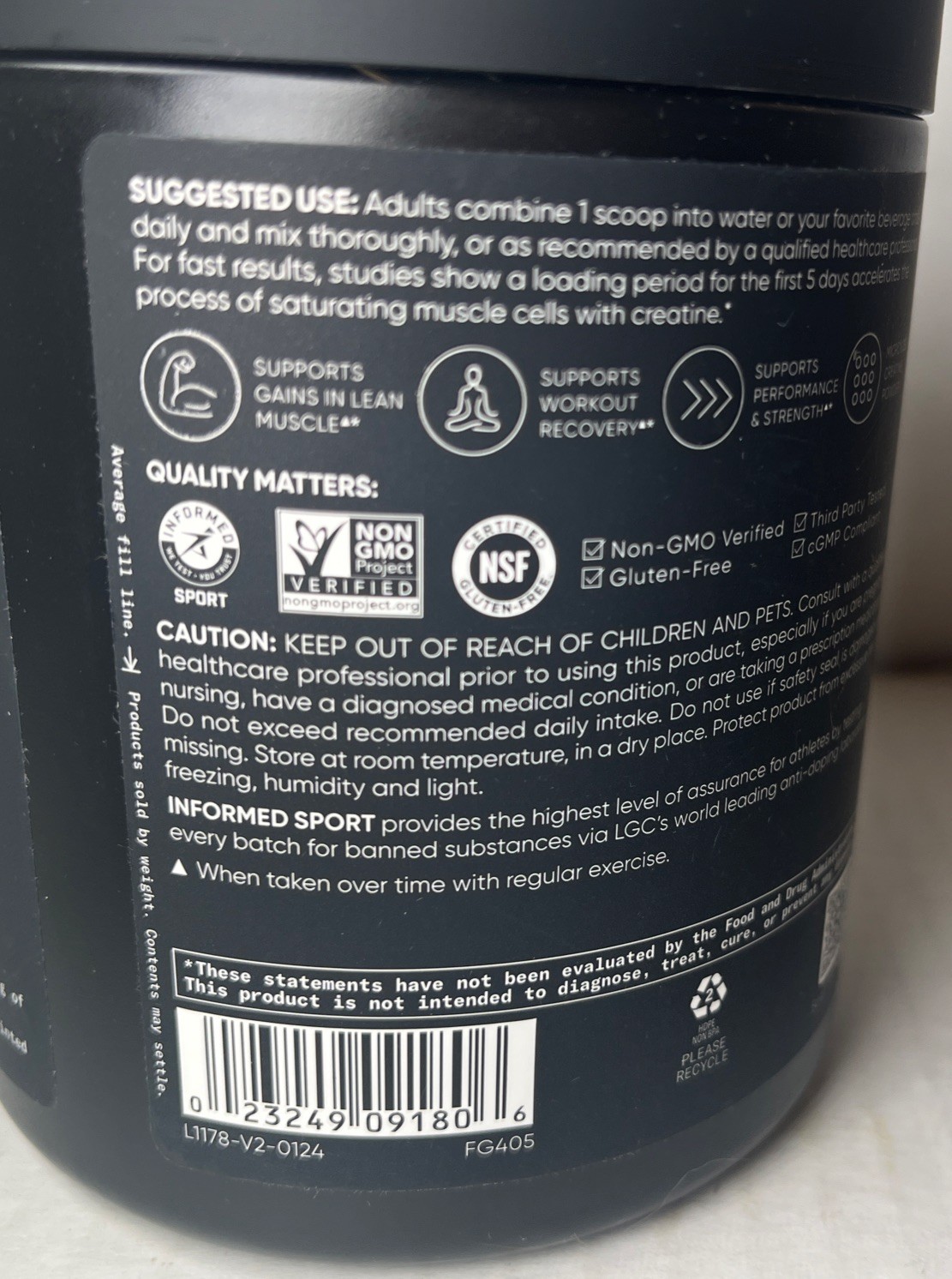 Sports Research Creatine Monohydrate Powder 10.58oz Unflavored