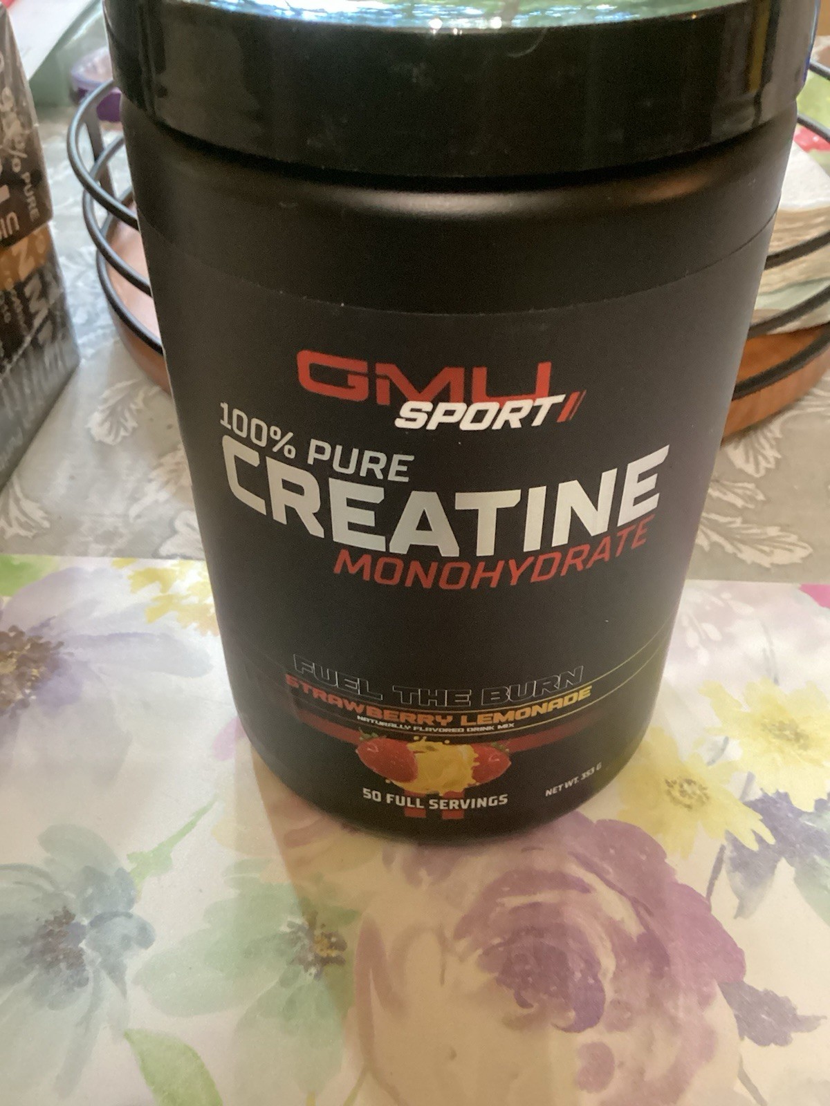 GMU SPORT Creatine Monohydrate Drink Powder Strawberry Lemonade 50 Servings 7/27