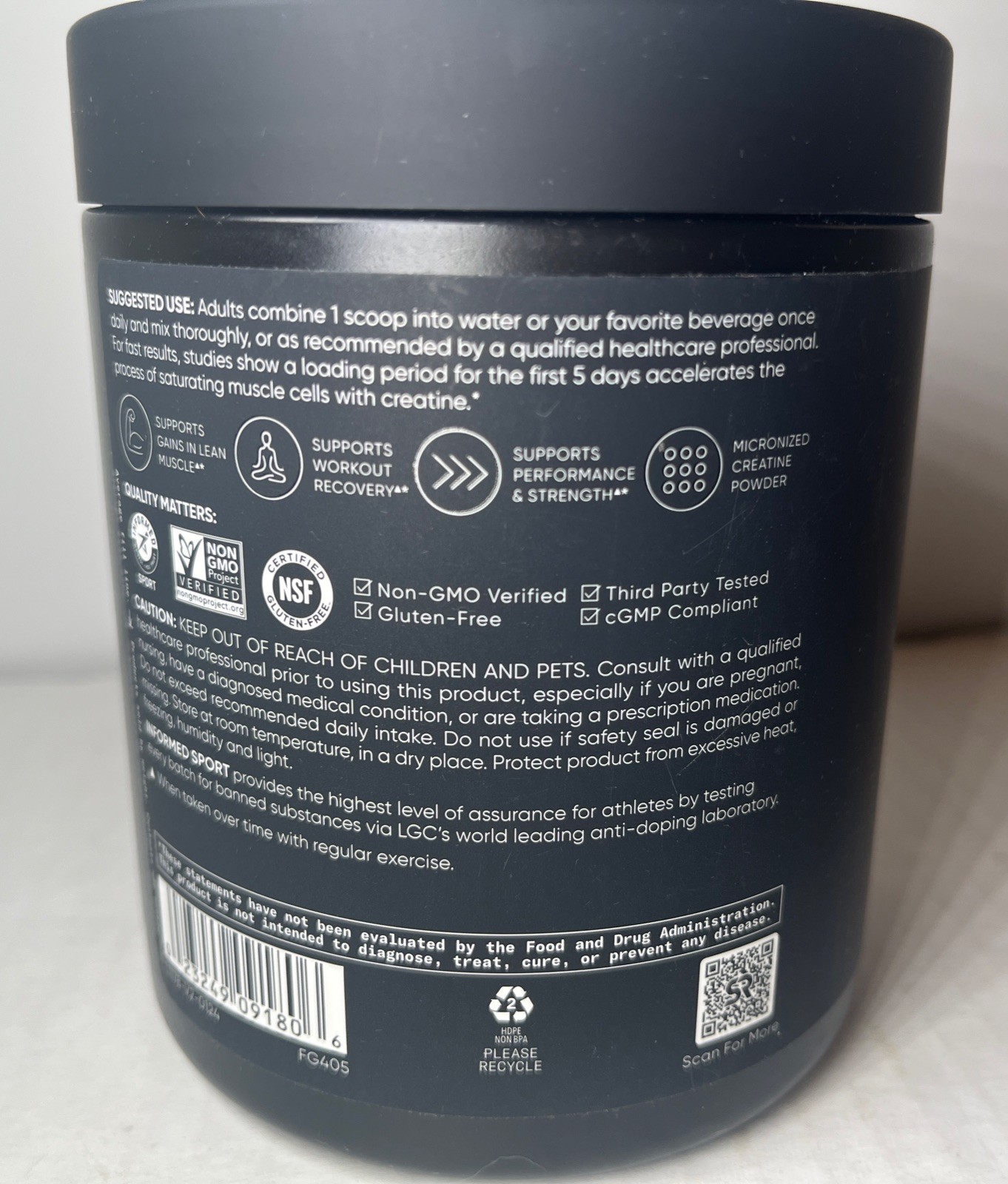 Sports Research Creatine Monohydrate Powder 10.58oz Unflavored
