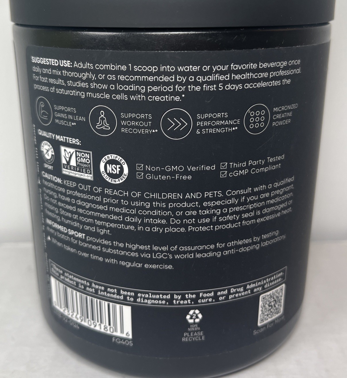 Sports Research Creatine Monohydrate Powder 10.58oz Unflavored
