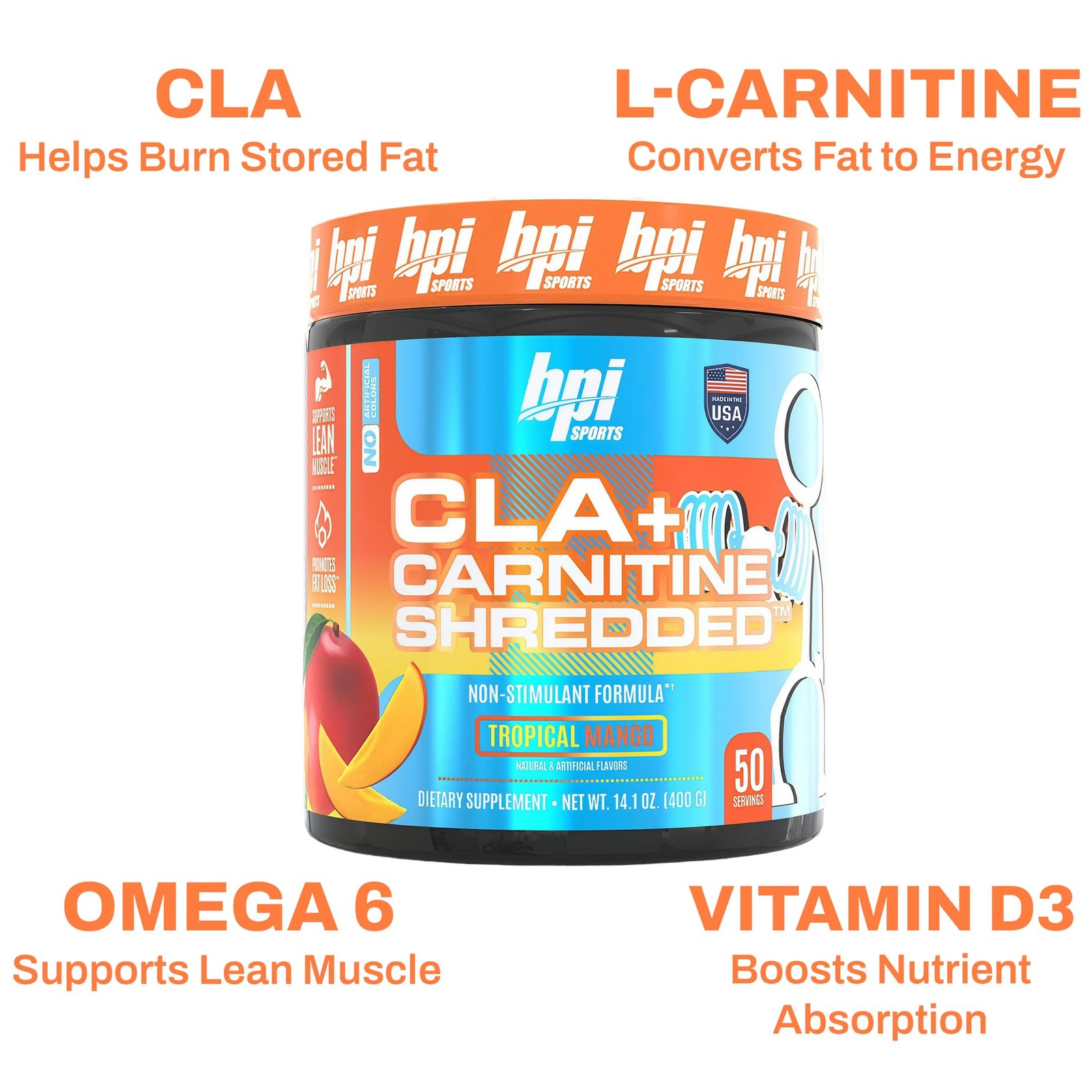 Bpi Sports Cla Carnitine Shredded – Convert Fat Cells Into Energy And Supports