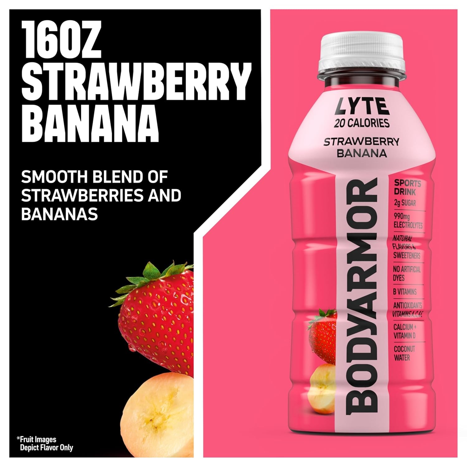 BODYARMOR LYTE Low-Calorie Sports Drink, Strawberry 16 Ounce (Pack of 12)