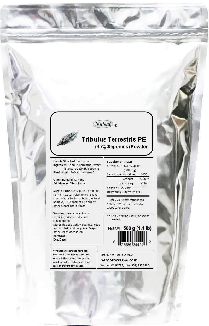 NuSci Tribulus Terrestris Powder 1000g (2.2 lb increase energy level