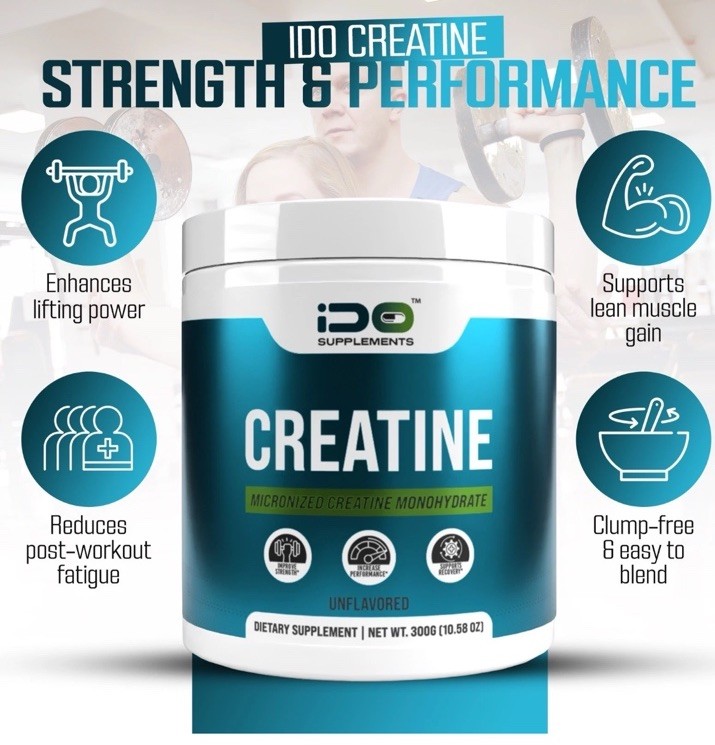 iDo Supplements Creatine Monohydrate 300g -Micronized -Pure & Unflavored