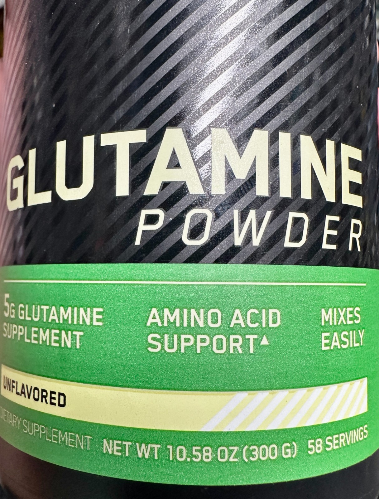 x1 Optimum Nutrition Glutamine Powder Unflavored 10.58 oz 300g 2028
