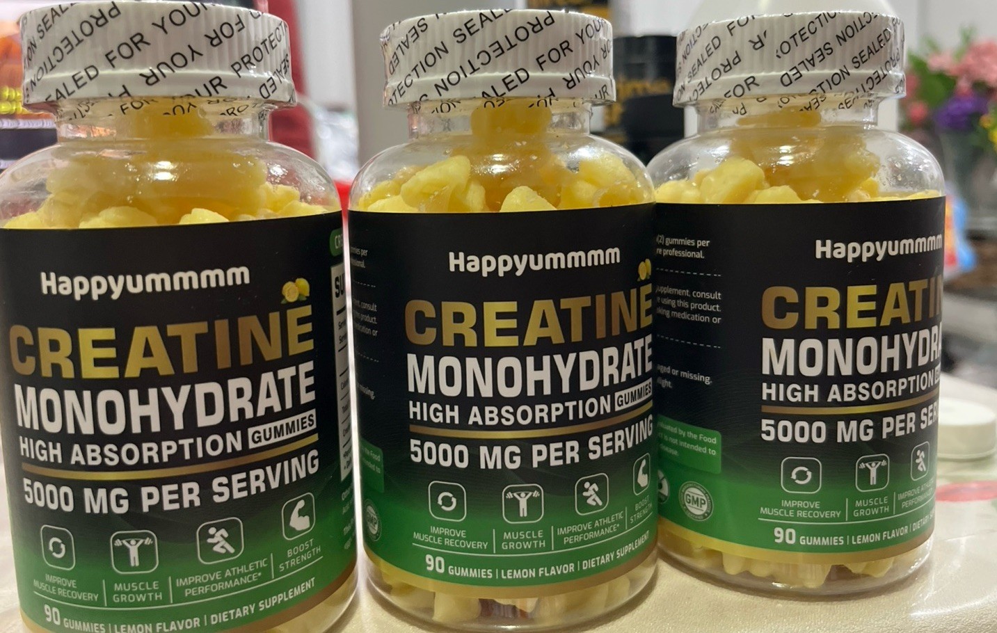 Happyummmm Creatine Monohydrate 5000MG 90 Gummies Lemon Flavor