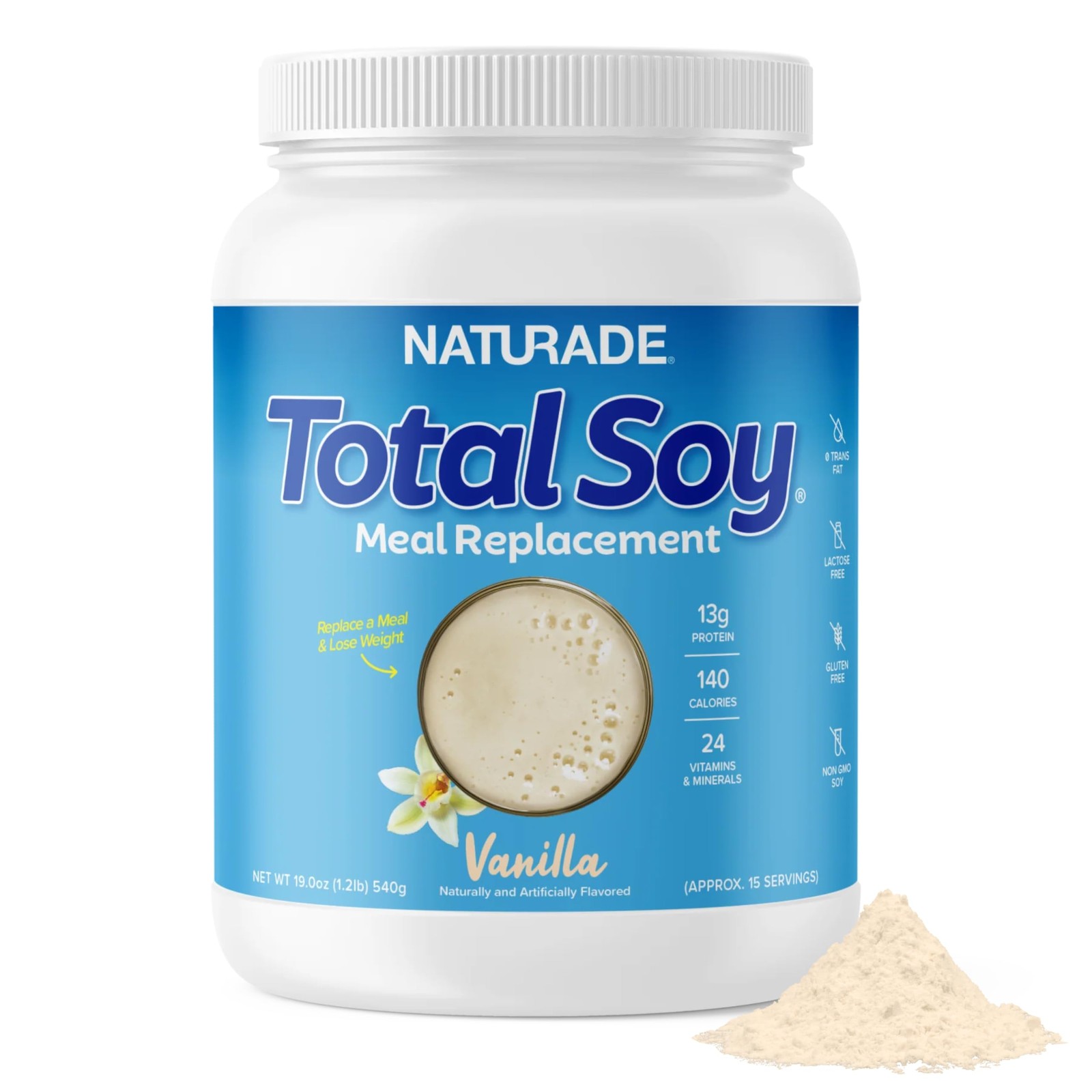 Naturade Total Soy Weight Loss Shake Vanilla 1.2 Lb 540 G 079911023163