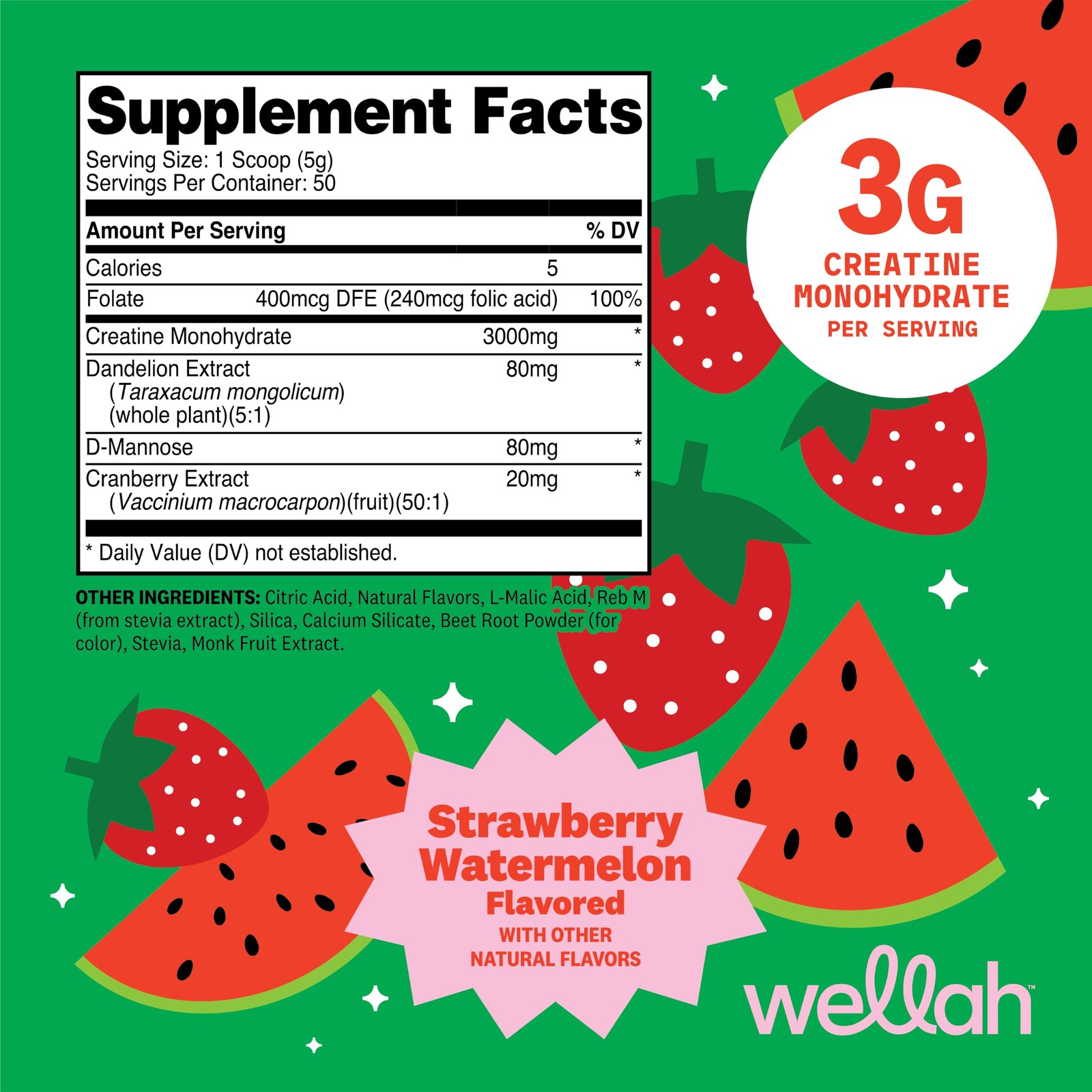Creatine for Women (50 Servings) Strawberry Watermelon – 3g of Creatine Monoh…