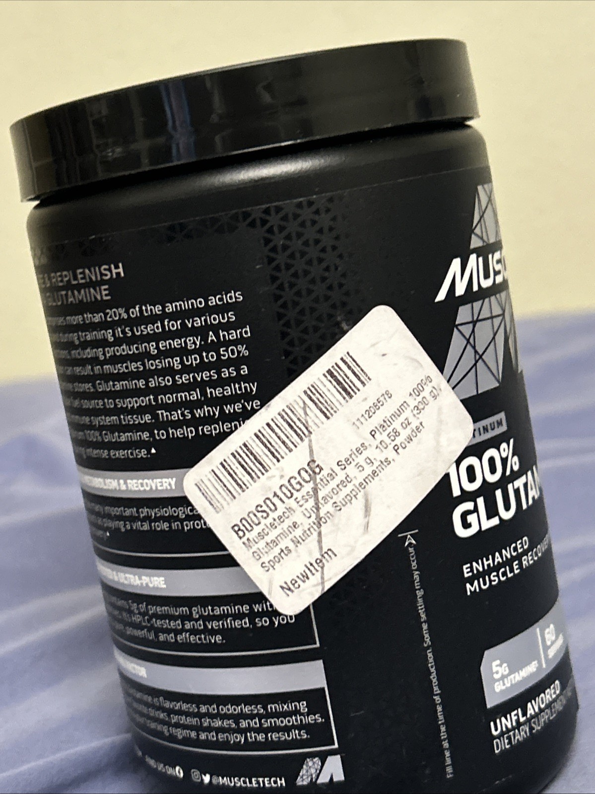 Platinum 100% Glutamine, Unflavored, 10.58 oz (300 g)