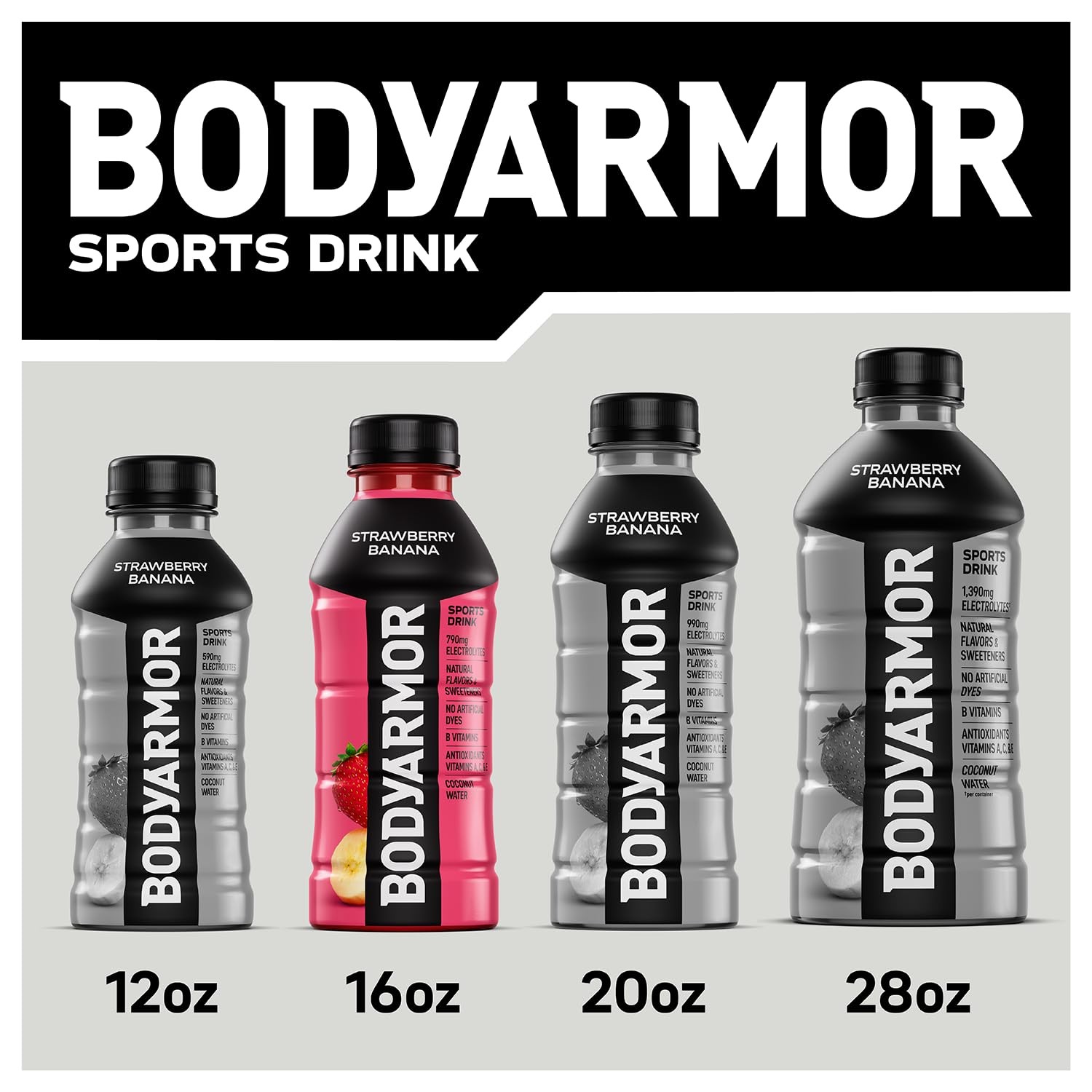 BODYARMOR Sports Drink Beverage, Strawberry 16 Ounce (Pack of 12)