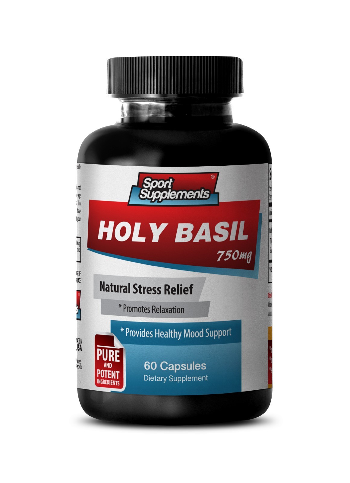 Brain Supplement – Holy Basil Extract 750mg – Improves Memory, Mood, Focus 1B