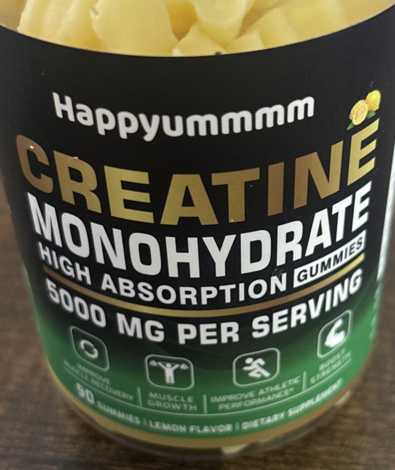 2x Happyummmm Creatine Monohydrate 5000MG 180Ct Gummies, Lemon Flavor