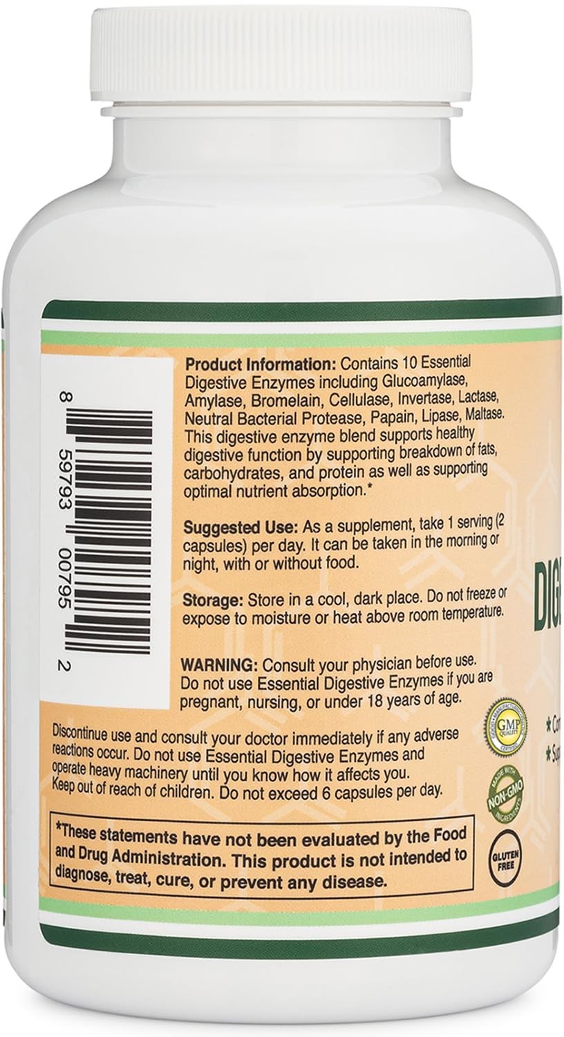 Digestive Enzymes 800mg – All 10 Essential Digestive & Pancreatic Support Formul