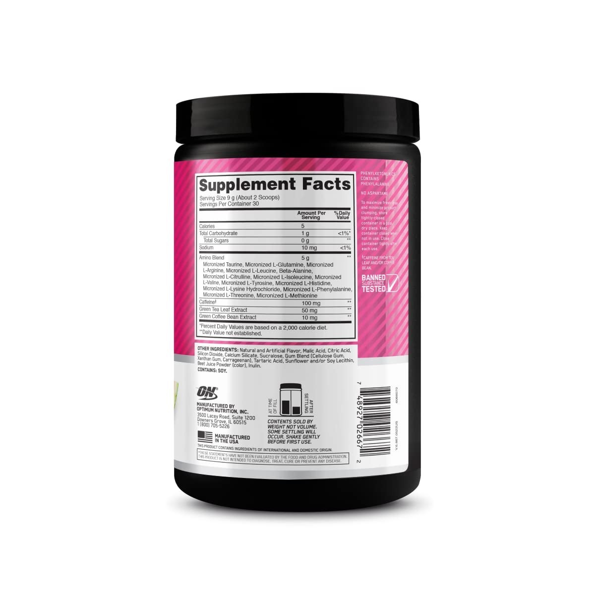Amino Energy Powder – Pre Workout with BCAA, Green Tea & Coffee Extract, Keto, W