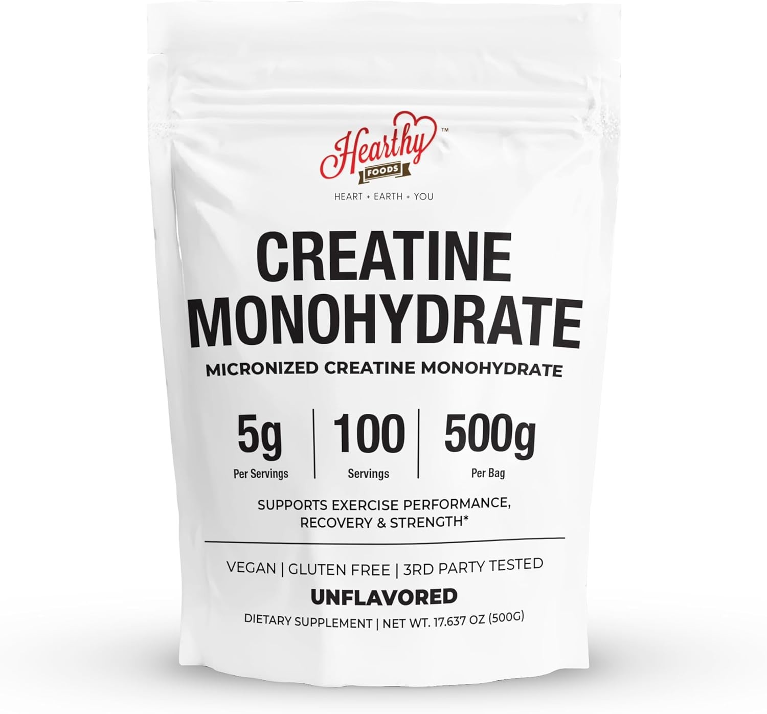 Creatina Monohidratada Micronizada Pura Crecimiento Muscular Sin Sabor 500g
